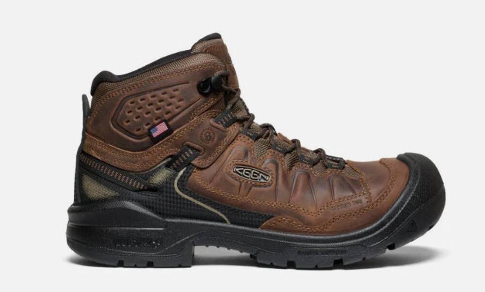 NEW KEEN men's targhee iv carbon safety toe waterproof work boot in dark earth/b
